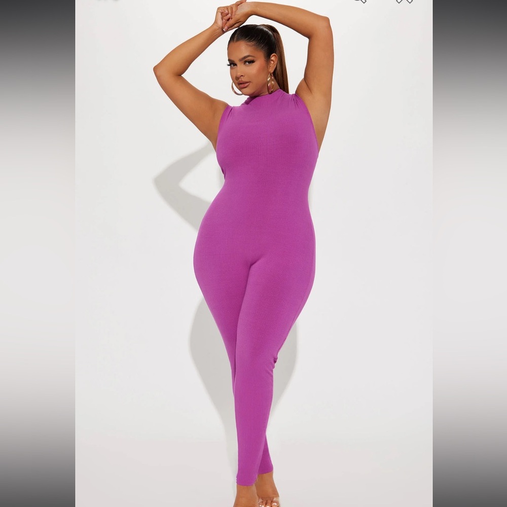 #14 Amber Snatched Jumpsuit - Magenta 1X